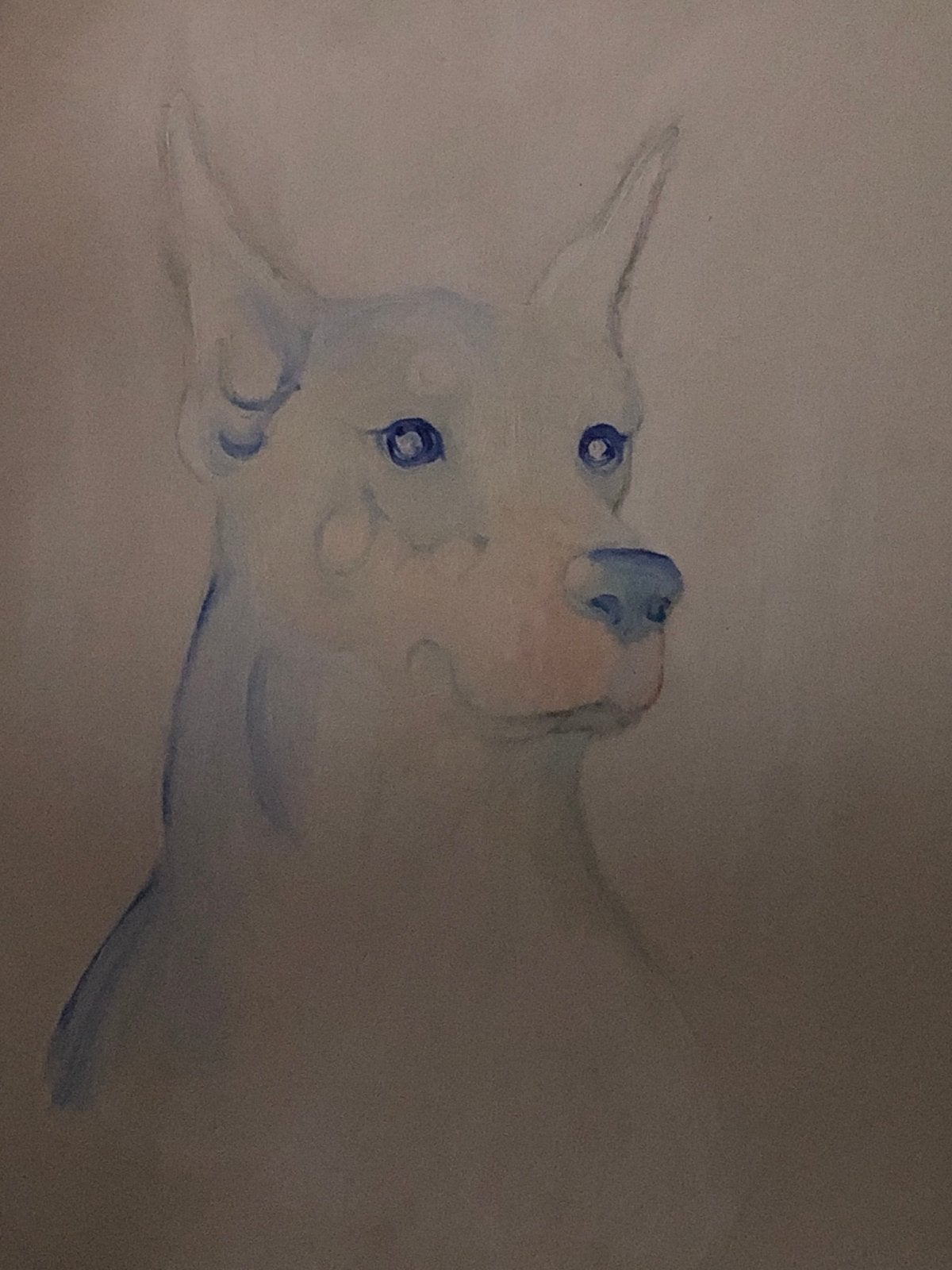 Schilderij van hond op kwaliteits canvas paneel, Paneel, Realistisch, Dieren, Ophalen of Verzenden