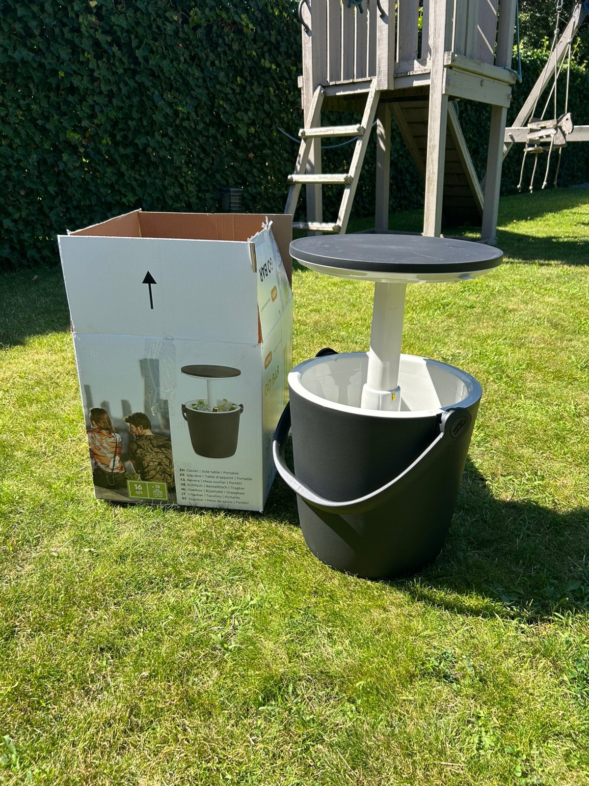 Go bar zwart wit keter koelbox tuintafel, Ophalen of Verzenden, Nieuw, Koelbox