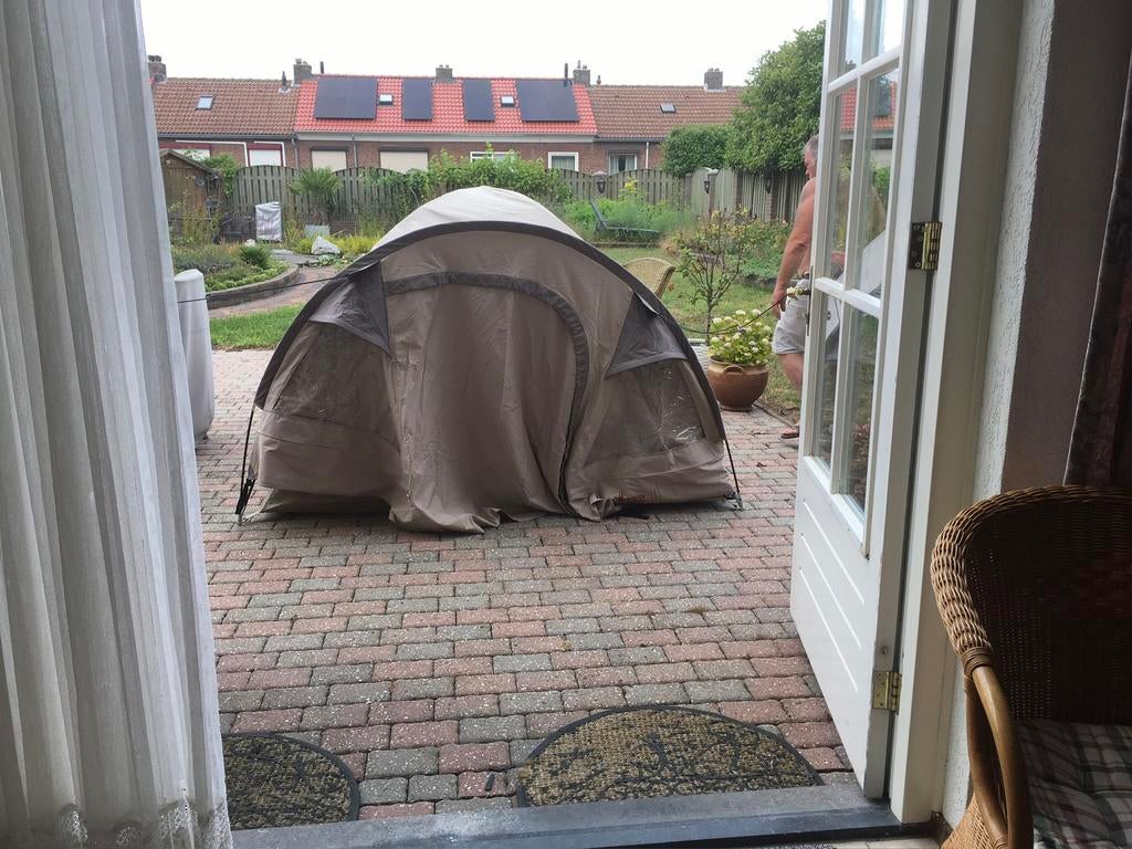 Te kooo z g a n 3 pers katoenen tent van redwood, Caravans en Kamperen, Tenten, Ophalen, Zo goed als nieuw, Tot en met 3