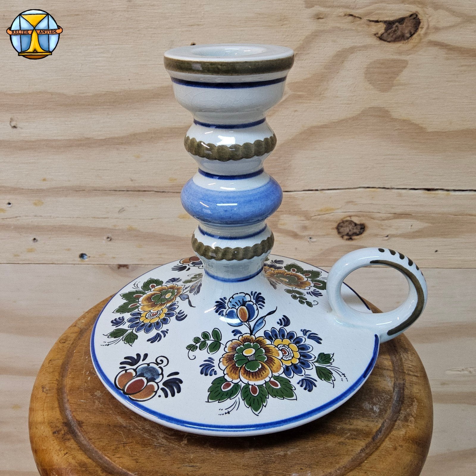 Vintage Plateelbakkerij Flora, Gouda / Goedwaagen kandelaar, Antiek en Kunst, Ophalen of Verzenden