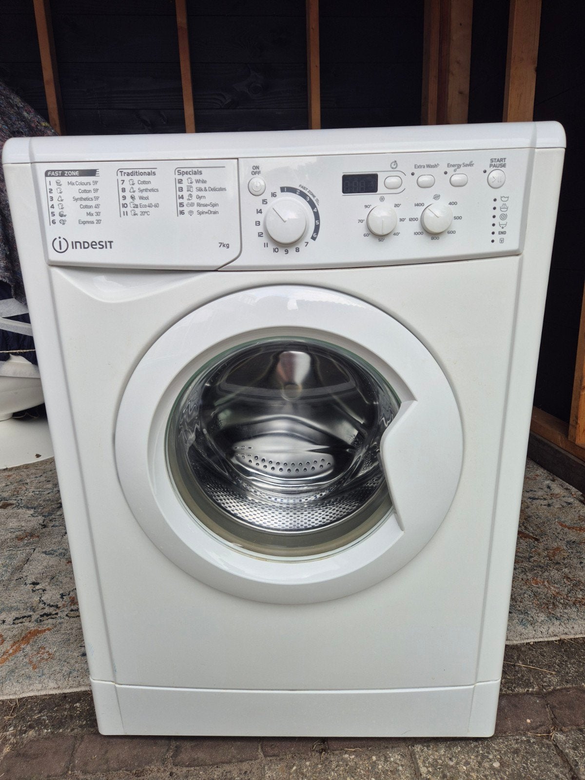 Indesit EWD 71452 W EU N Wasmachine - 7kg, Witgoed en Apparatuur, Gebruikt, Ophalen of Verzenden, Voorlader, Wolwasprogramma