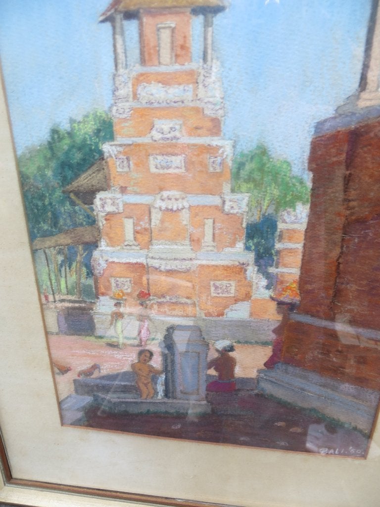 BALI, Schilderij van een plaatsbepalende toren, Ophalen, Schilderij