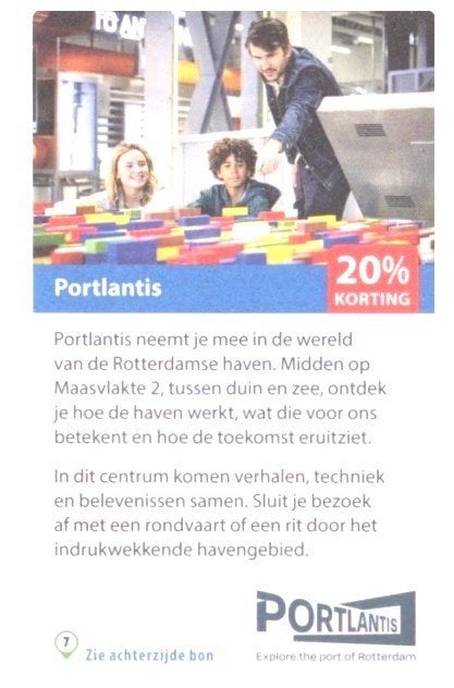 Portlantis 20% korting, Tickets en Kaartjes, Musea, Drie personen of meer, Kortingskaart