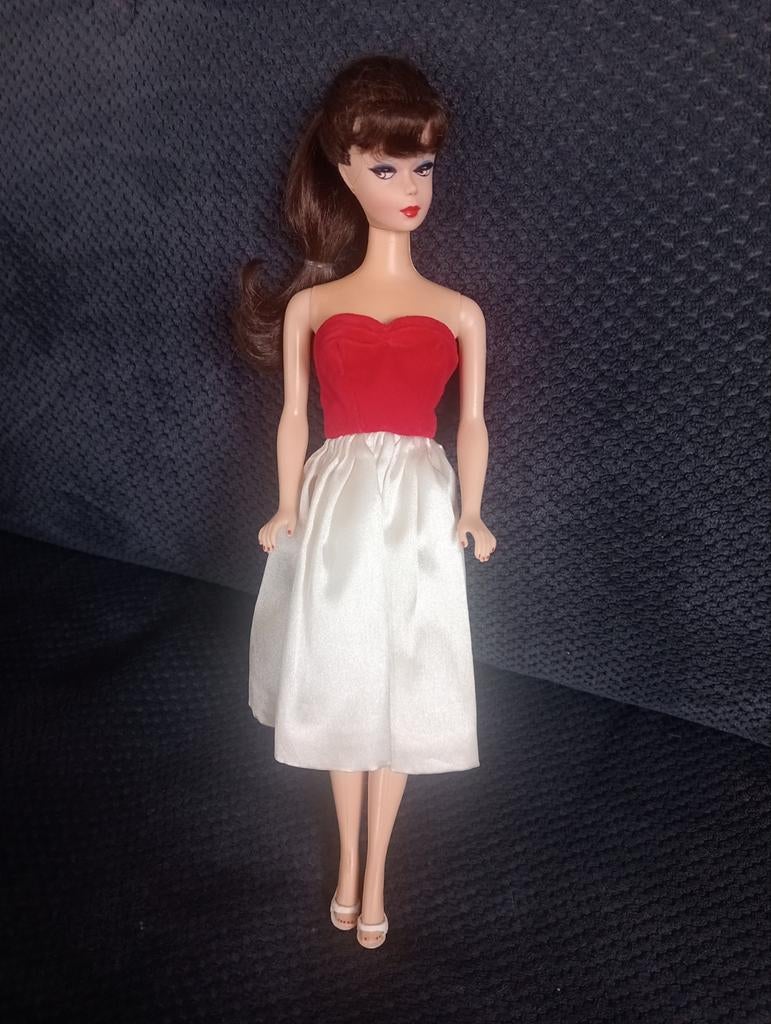 Repro Ponytail brunette barbie in Sil.Flame, vintage ot,s, Ophalen of Verzenden, Zo goed als nieuw, Fashion Doll