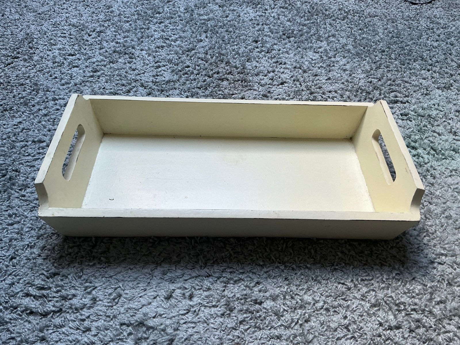 Houten dienblad met handvatten - Crème, Ophalen, Gebruikt, Dienblad, Met handvatten