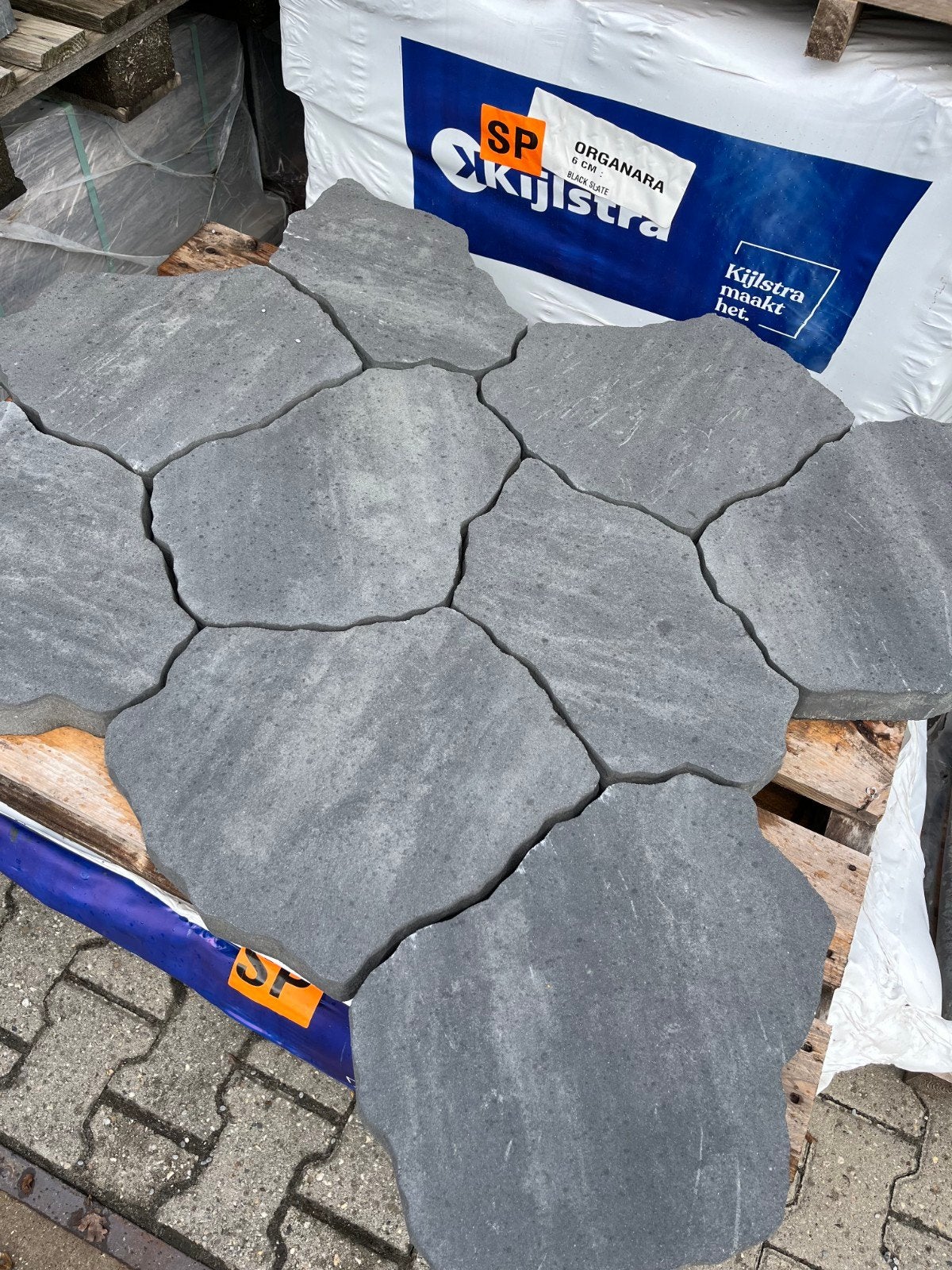 Kijlstra Terrastegels Organa Black Slate - 127,5m², Ophalen, Nieuw, Beton, Klinkers