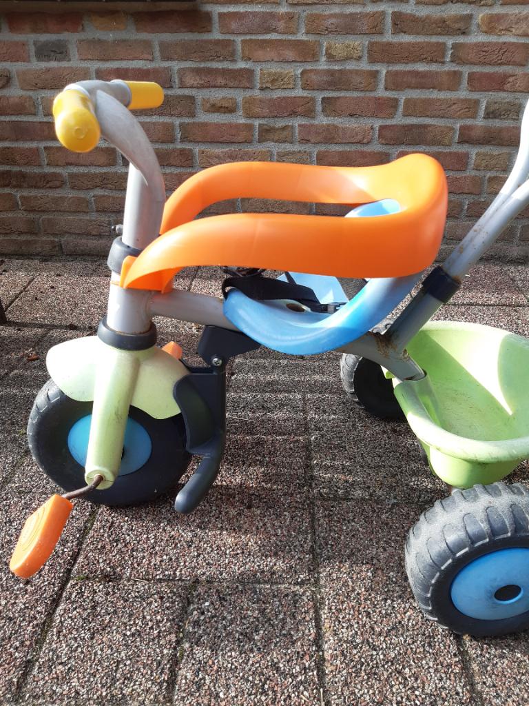 Smoby driewieler met duwstang, Ophalen, Gebruikt, Smoby, Duwstang