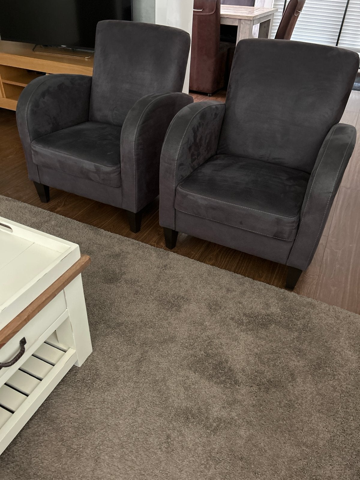 Twee comfortabele fauteuils, Ophalen, Gebruikt, 75 tot 100 cm, Stof