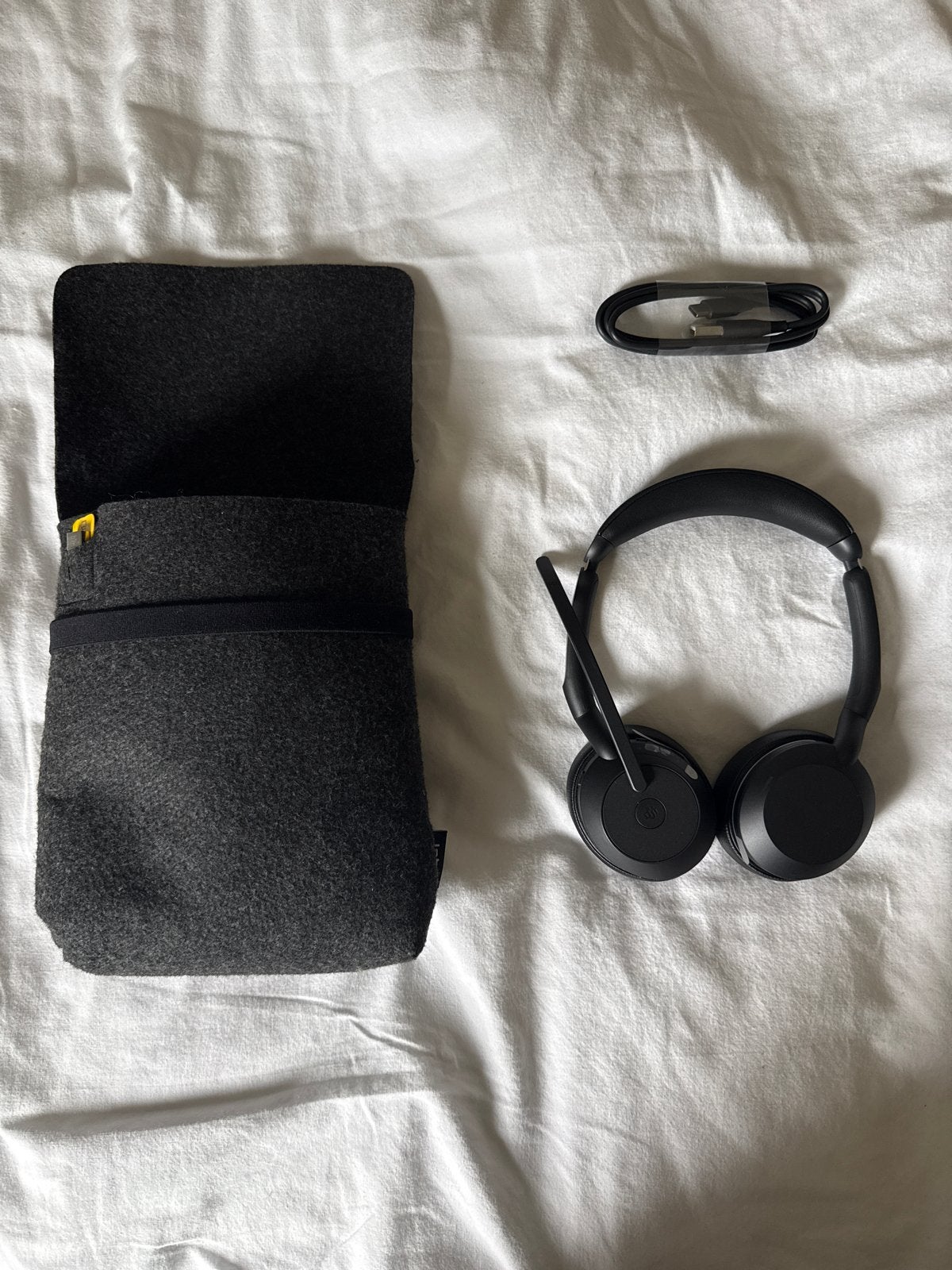 Jabra Evolve2 65 Flex Hoofdtelefoon met microfoon, Audio, Tv en Foto, Koptelefoons, Overige merken, Zo goed als nieuw, Draadloos