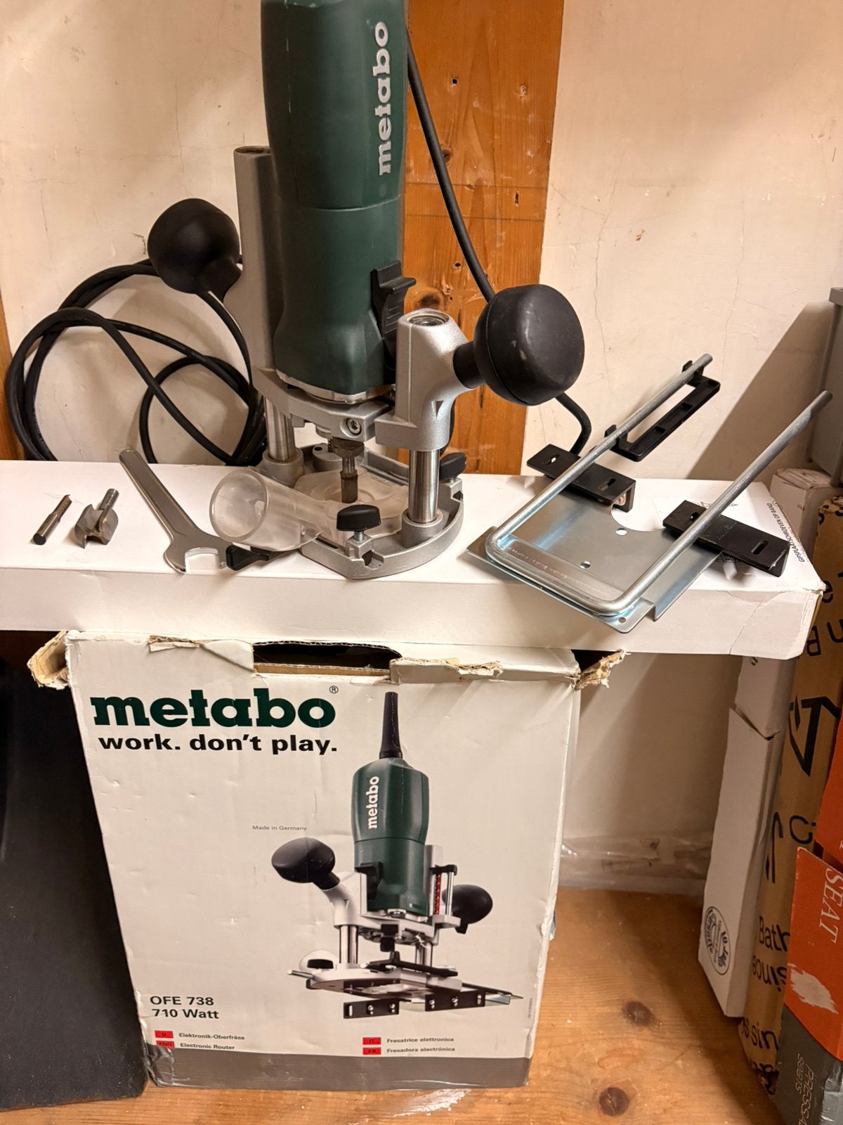 Metabo OFE 738 bovenfrees bovenfreesmachine, Ophalen of Verzenden, Gebruikt, Elektrisch, Bovenfrees