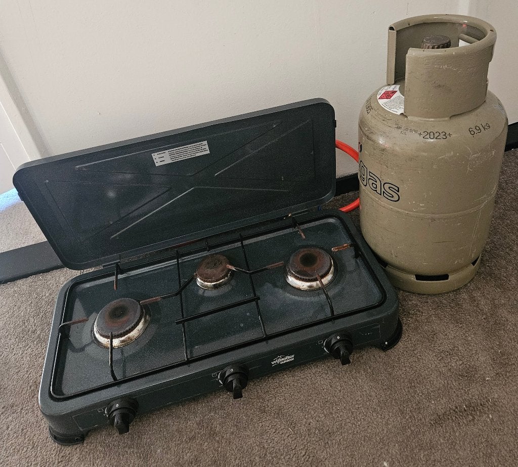 Camping gasfornuis met gasfles, Ophalen of Verzenden, Gebruikt