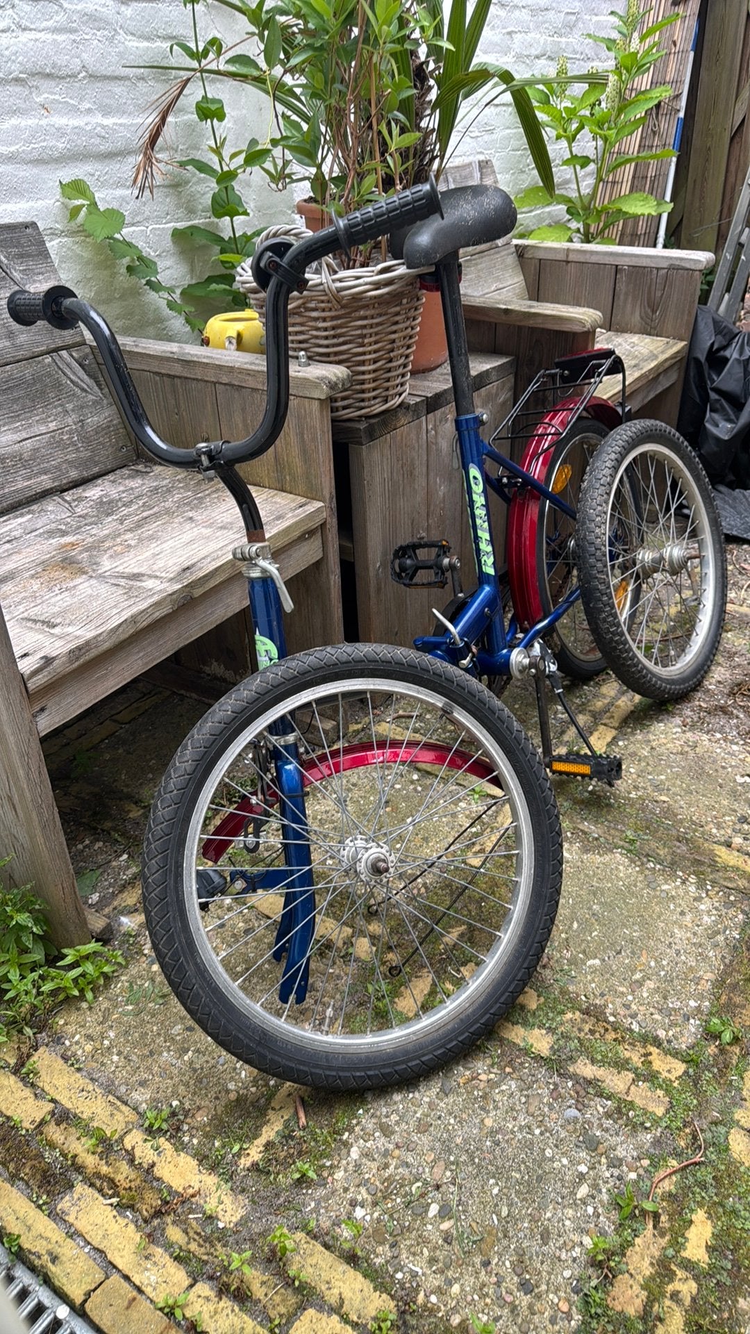 Vouwfiets opknapper & 2 extra velgen met nieuwe binnenbanden, Fietsen en Brommers, Ophalen, Gebruikt, Terugtraprem, Overige merken