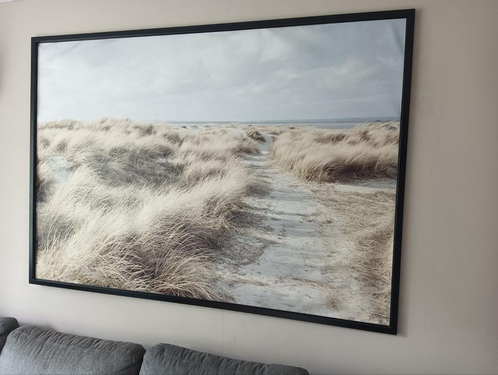 Ingelijste poster met lijst, duinlandschap, Ophalen, 125 cm of meer, 75 cm of meer, Print