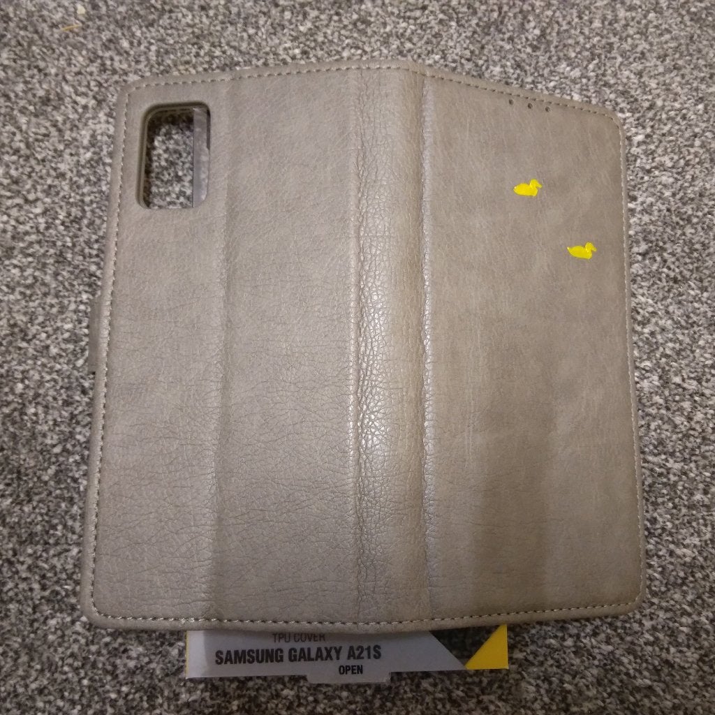 NIEUW telefoonhoesje  grijs - Samsung Galaxy A21S - bookcase, Nieuw, Hoesje of Tasje, Ophalen of Verzenden, Grijs