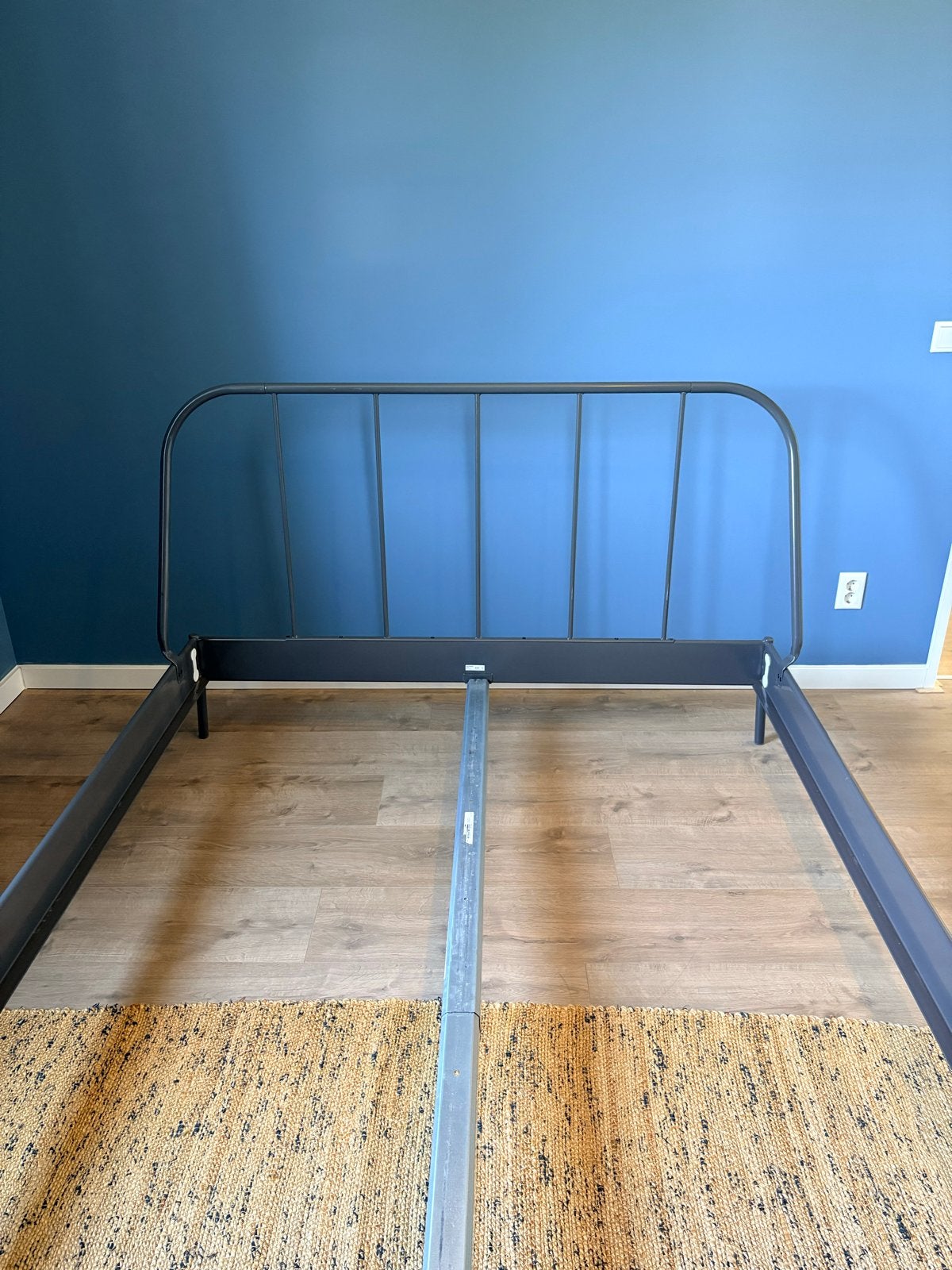 IKEA Kopardal bedframe 160x200 met tussenbalk, Ophalen, Gebruikt, Zwart, Tweepersoons