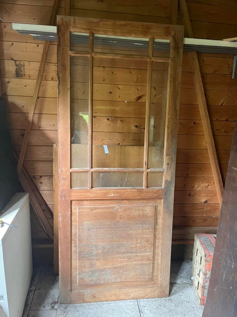 Teakhouten deur, Ophalen, Gebruikt, 80 tot 100 cm, Binnendeur