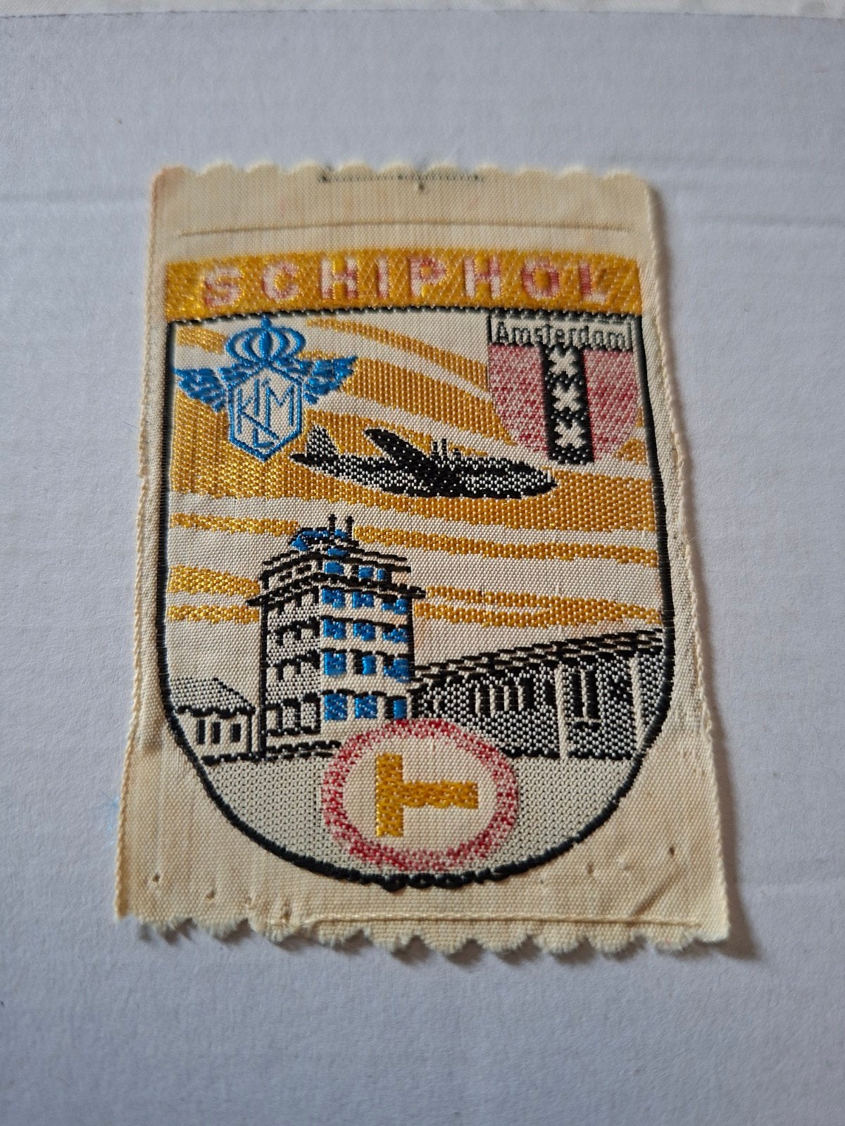 Souvenir embleem  KLM Schiphol Amsterdam, Verzamelen, Verzenden, Patch, Badge of Embleem