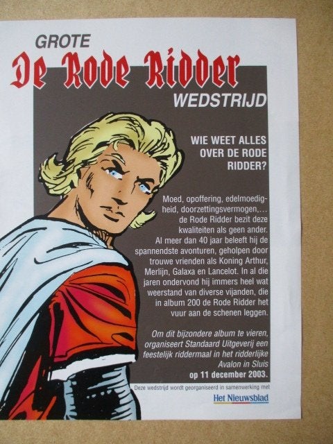 adv11099 rode ridder deelnemingsformulier, Ophalen, Overige figuren, Gebruikt, Plaatje, Poster of Sticker