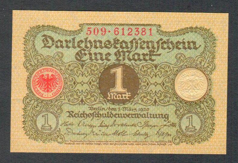 Noodgeld - Duitsland - 1 Mark - 1920., Postzegels en Munten, Bankbiljetten | Europa | Niet-Eurobiljetten, Ophalen of Verzenden