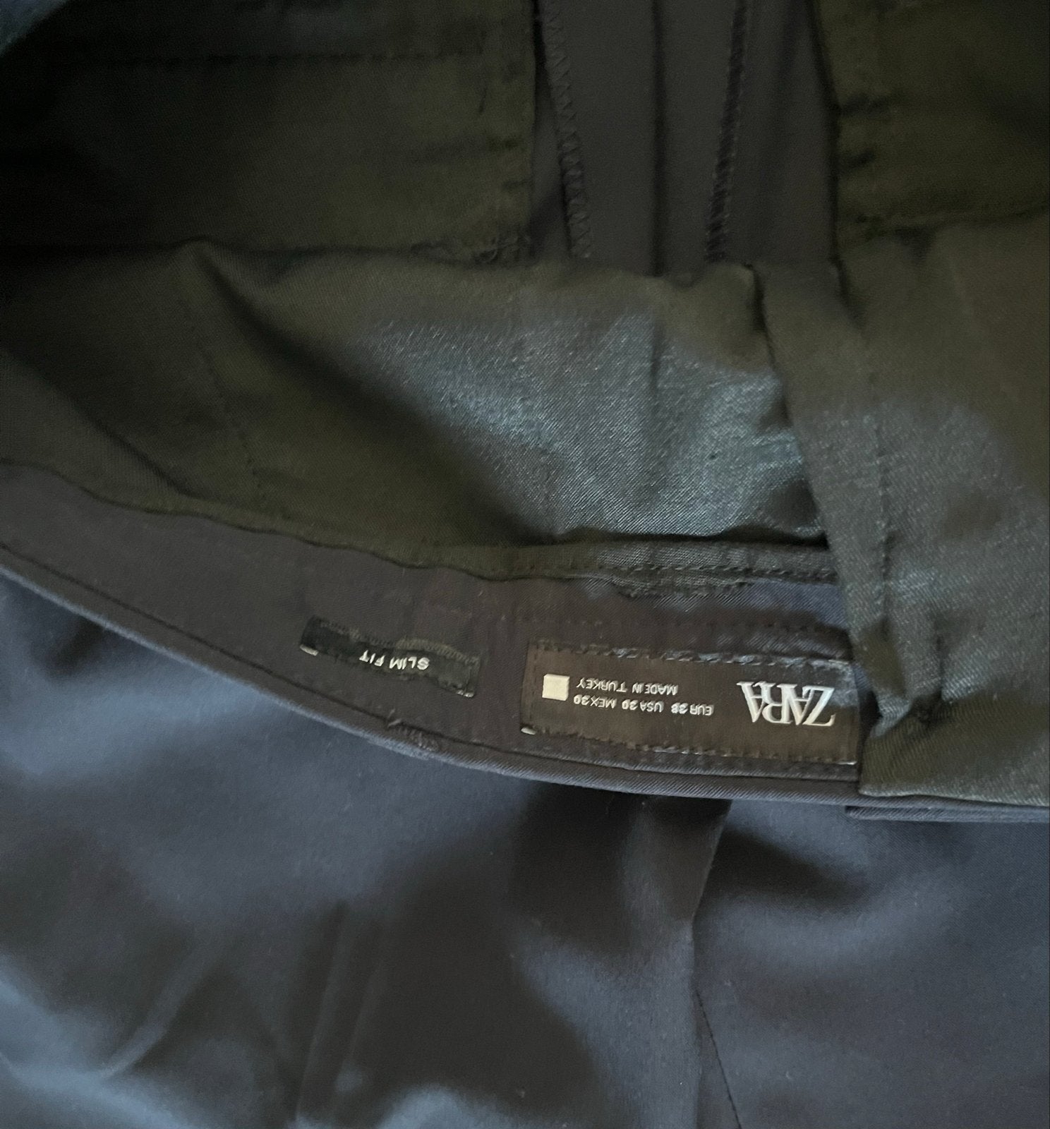 Zara Slim Fit Pak Donkerblauw - Maat 48, Verzenden, Zo goed als nieuw, Maat 48/50 (M), Blauw