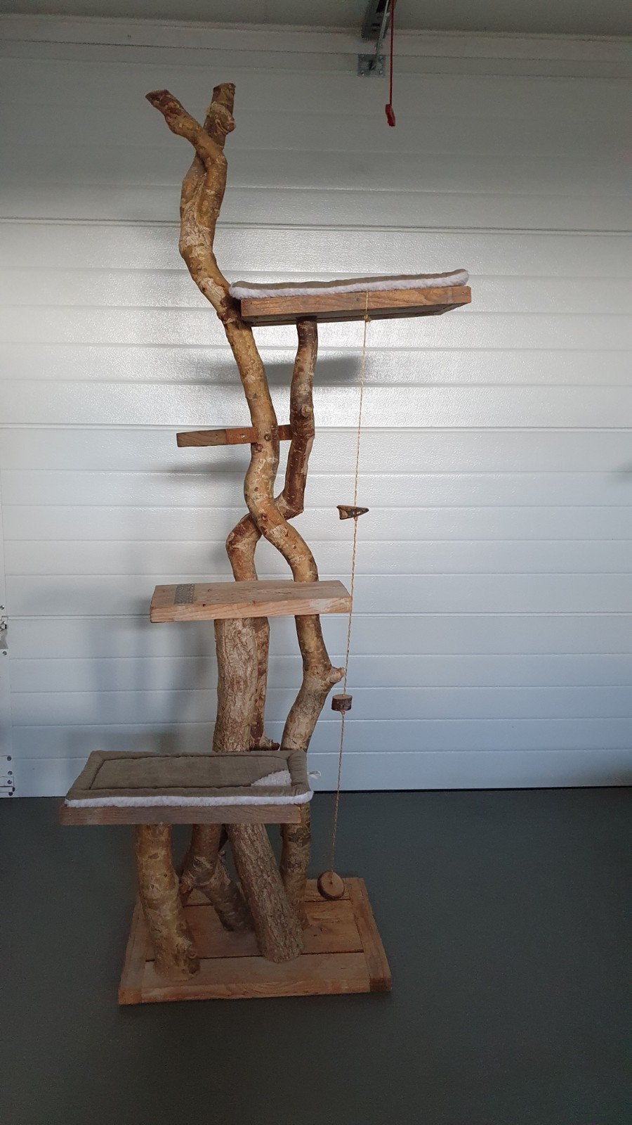 krabpaal boomstam met steigerhouten plankjes, Ophalen, Krabpaal