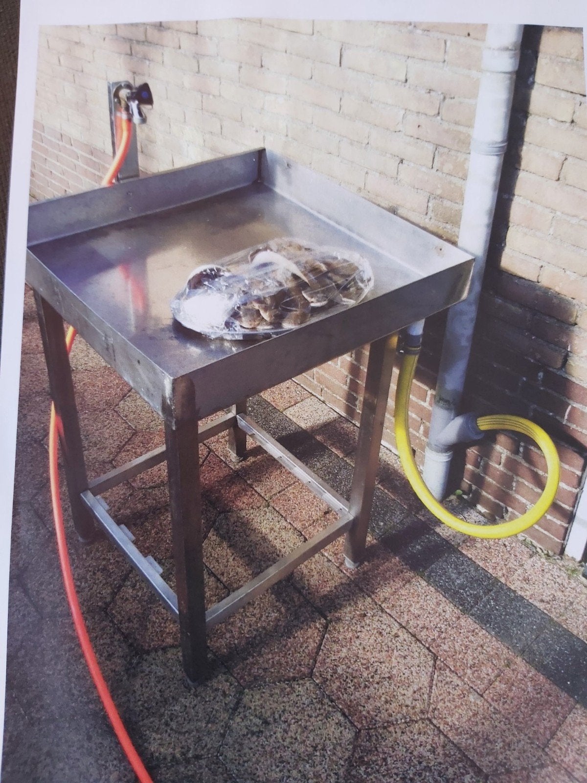 RVS Werktafel / Spoeltafel met Afvoer, Ophalen, Gebruikt