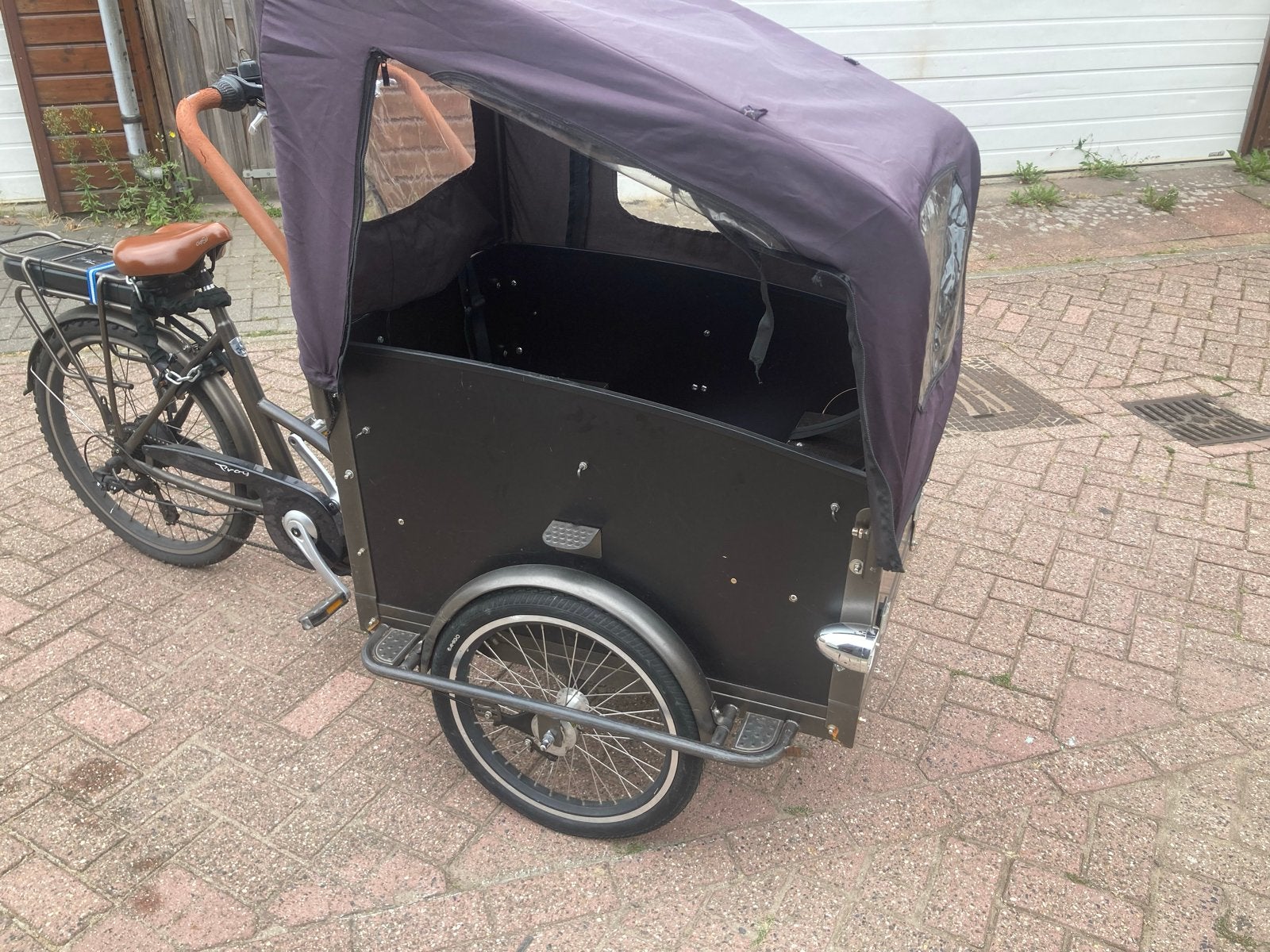 Troy Bakfiets Elektrisch - Opknapper, Fietsen en Brommers, 4 kinderen of meer, Gebruikt, Velgrem, Elektrisch