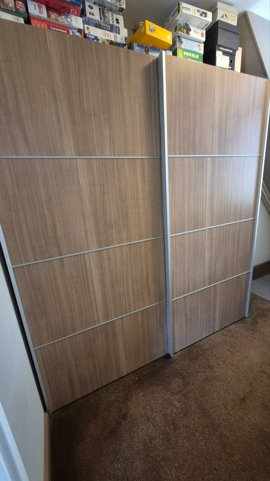 Grote kledingkast met schuifdeuren (inprijsverlaagd), Gebruikt, 200 cm of meer, Met plank(en), 150 tot 200 cm