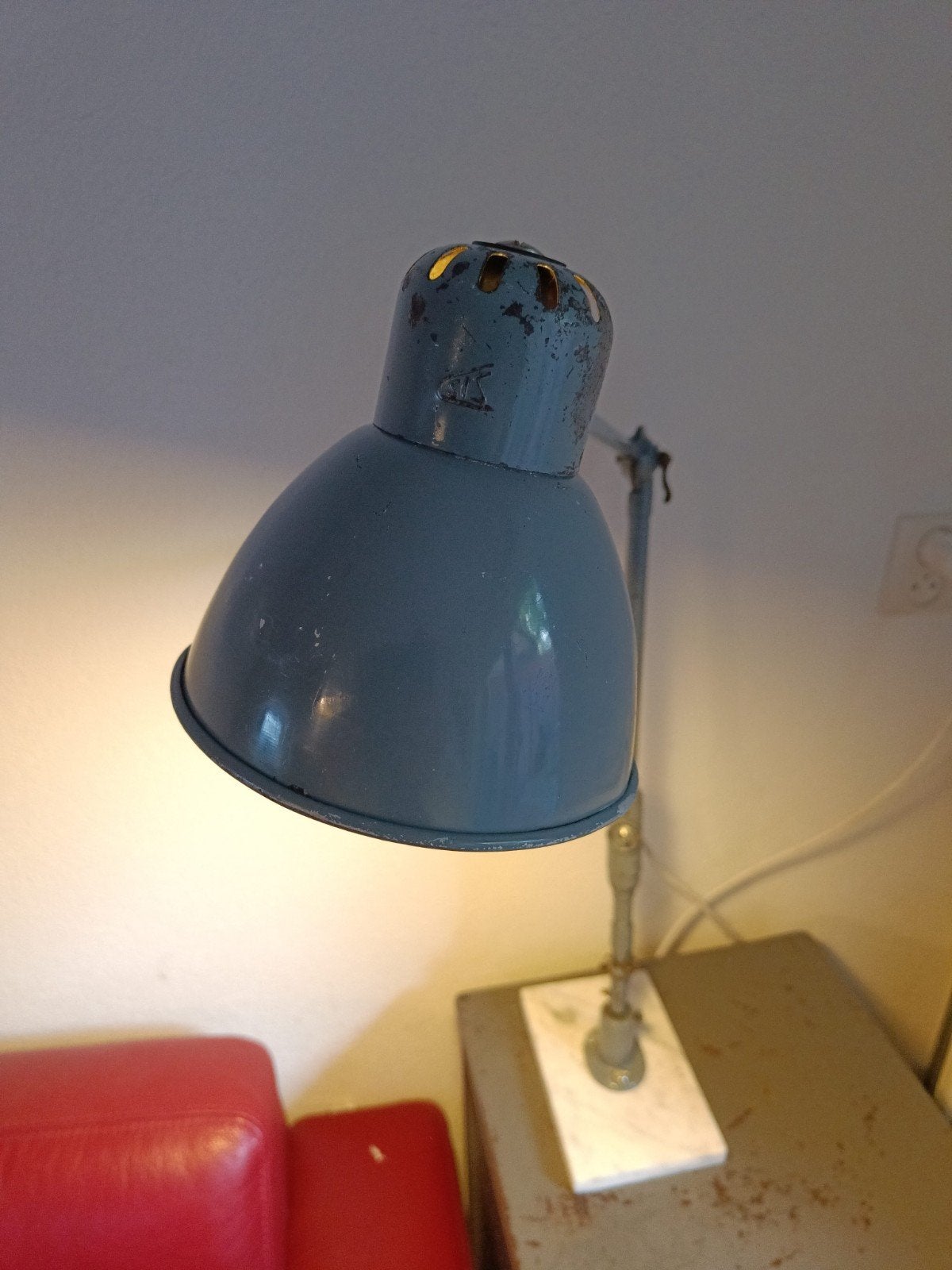 Foto 11 van werkplaats lamp , jaren 50 merk sis. Bauhaus stijl
