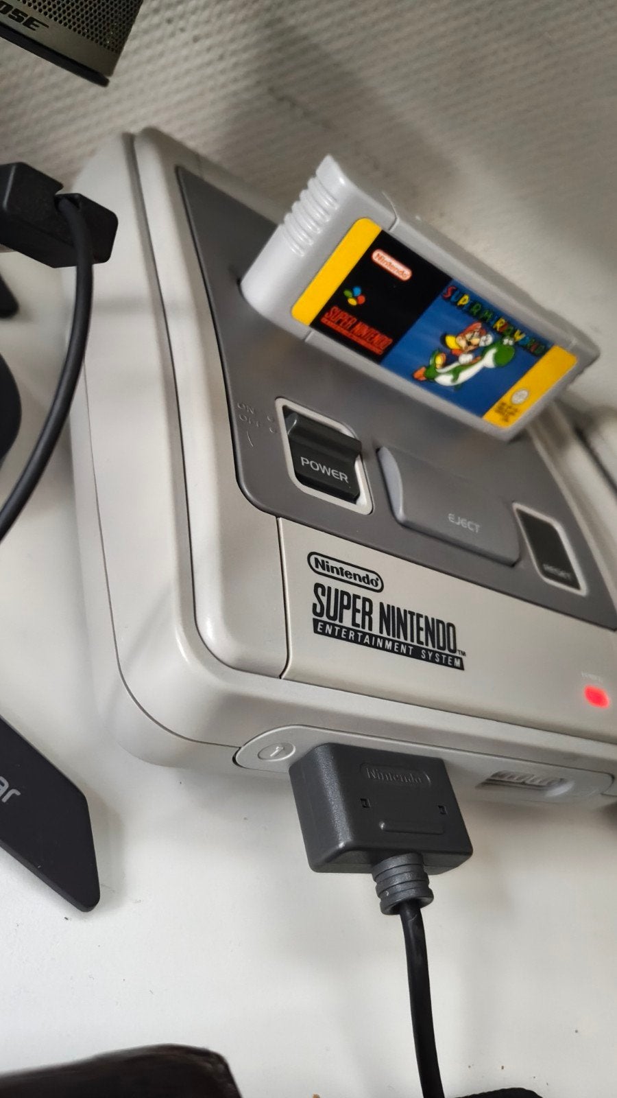 Super Nintendo met Mario World en toebehoren., Ophalen of Verzenden, Zo goed als nieuw, Met 2 controllers, Met games