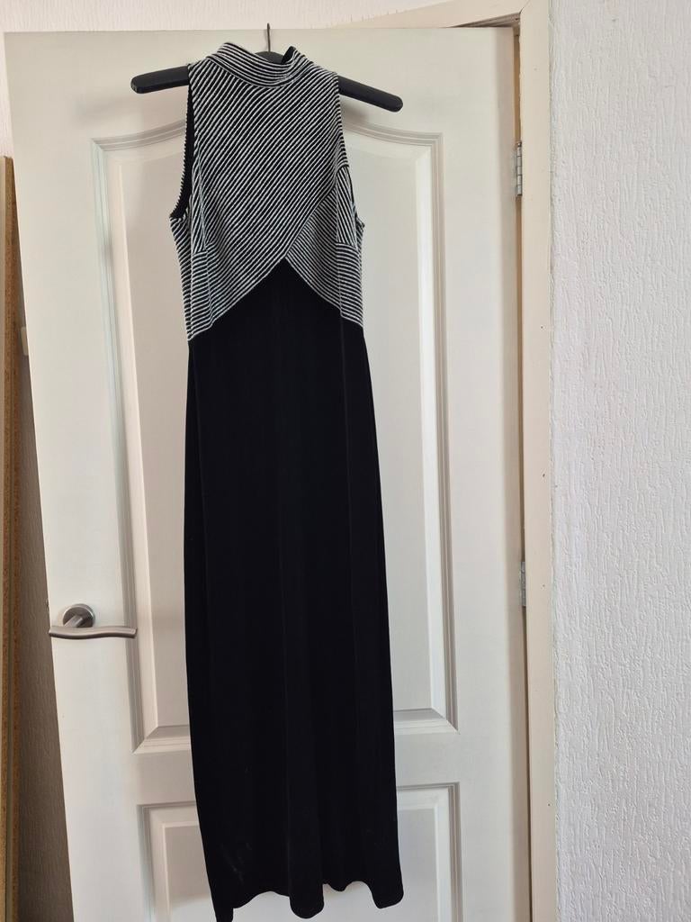 Elegante vintage zwarte avondjurk met bolero maat 40, Maat 38/40 (M), Jessica, Zwart, Ophalen of Verzenden