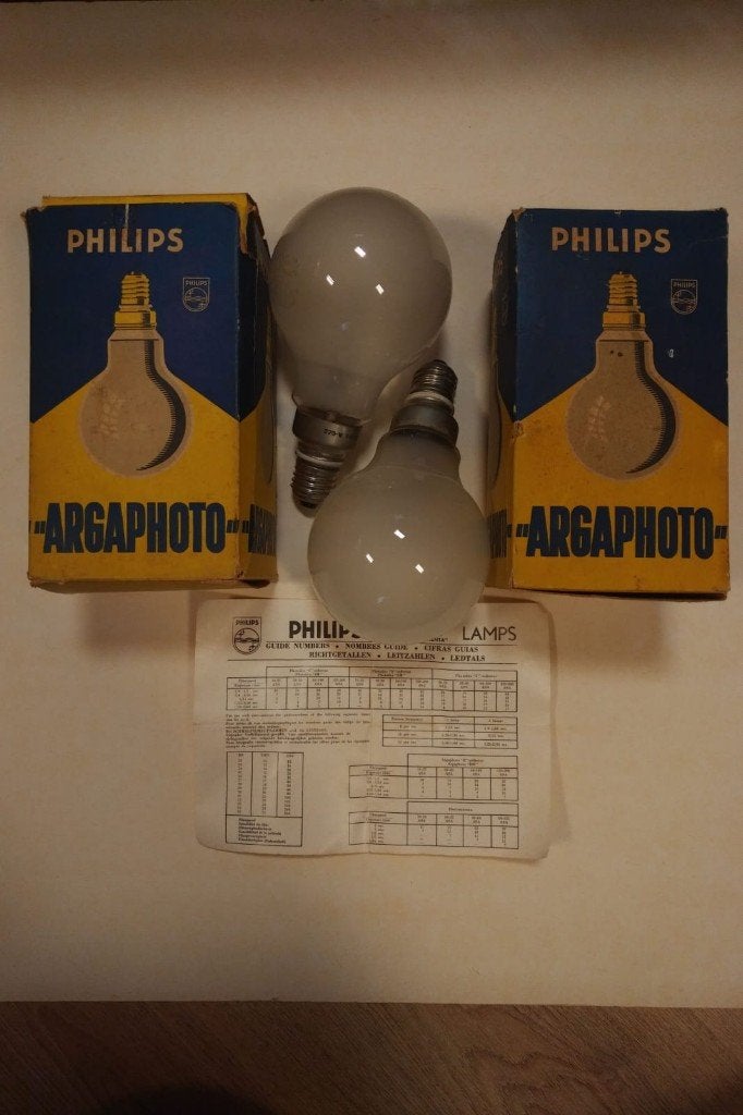 Vintage New Old Stock; Philips Argaphoto studiolampen 2x, Ophalen of Verzenden, Nieuw, Overige merken, Studiolamp