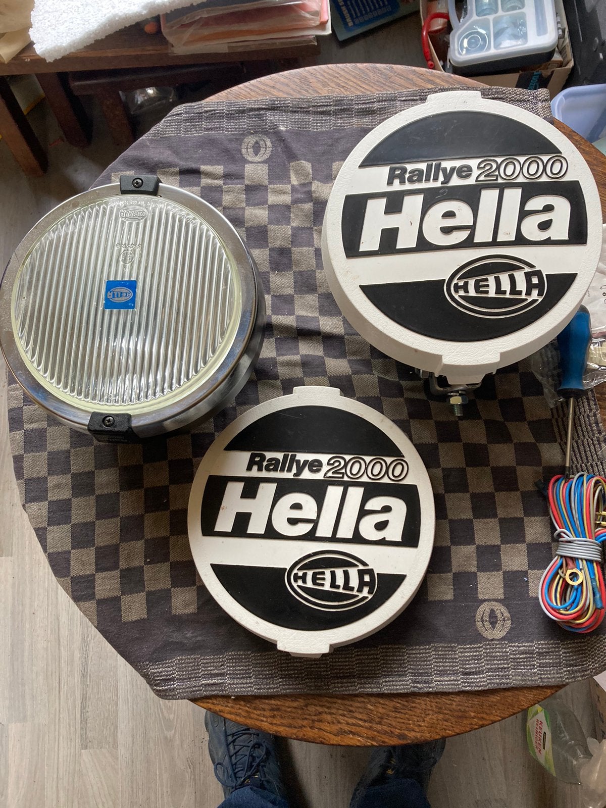 Oldtimer 1 set Hella witte mistlampen type Rallye 2000, Auto-onderdelen, Ophalen of Verzenden, Gebruikt