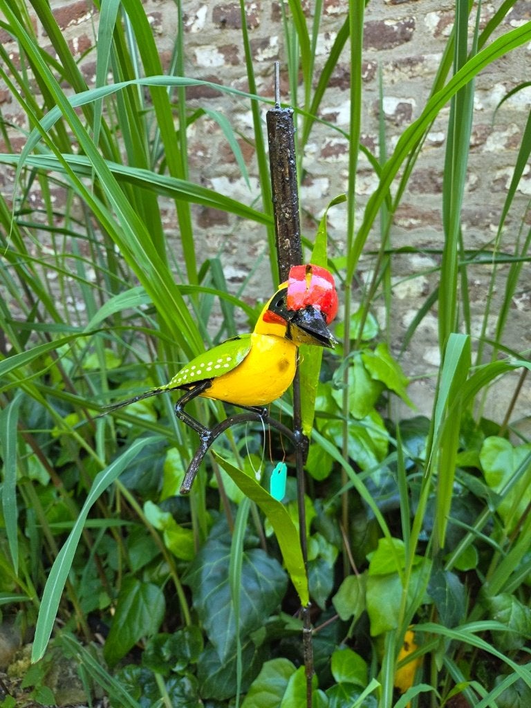 GROENE SPECHT OP RIET TAK - FAIRTRADE - HANDGEMAAKT, Ophalen of Verzenden, Nieuw