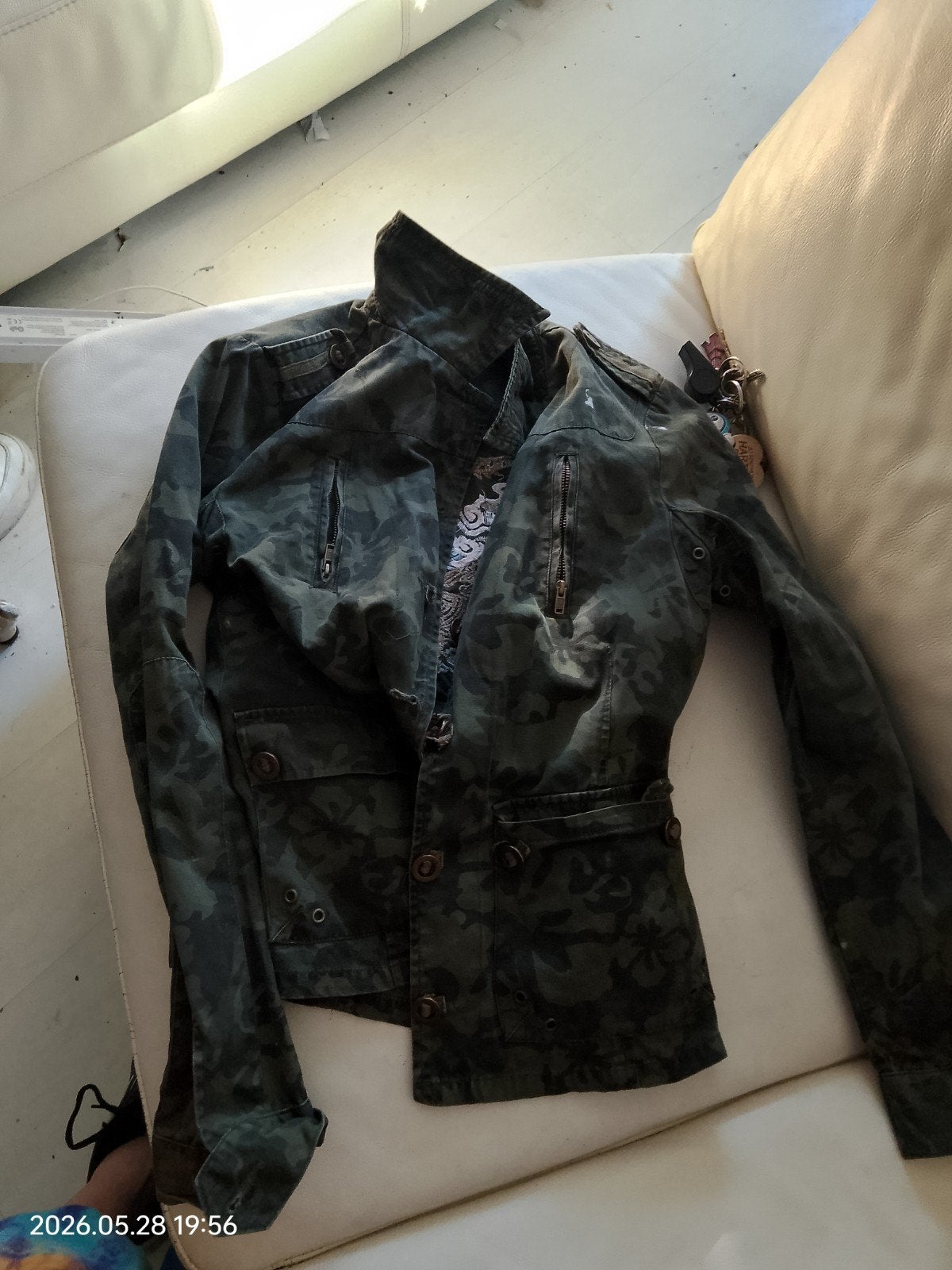 Seduce merkVintage katoen leger print jacket dames of heren, Ophalen, Zo goed als nieuw, Groen