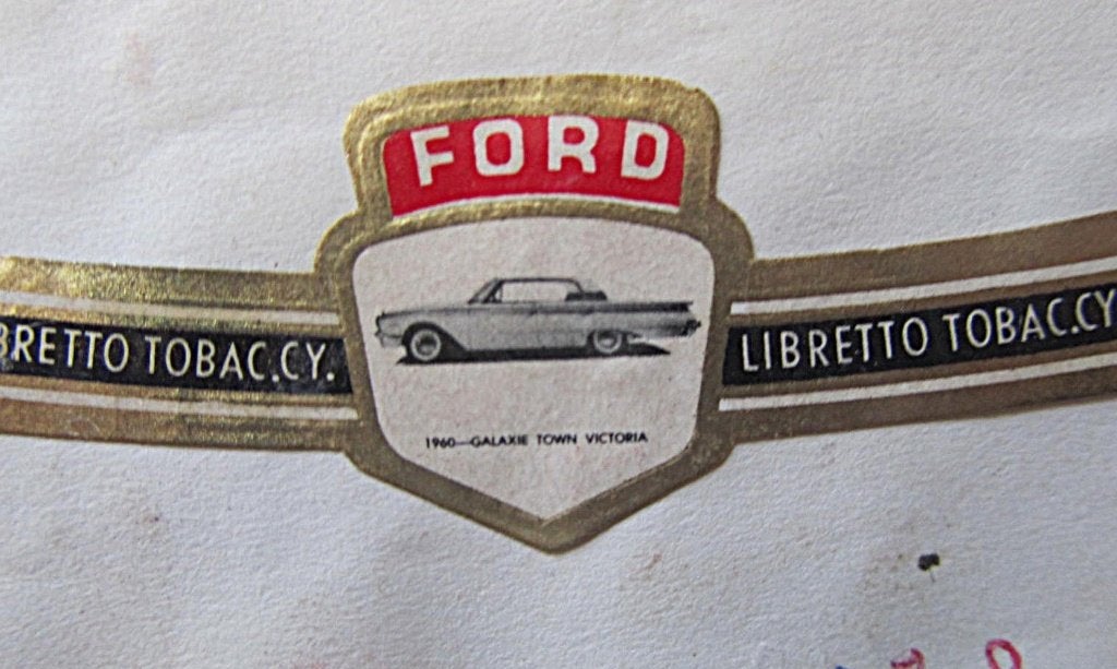 sigarenbandje  FORD GALAXIE  1960, Ophalen of Verzenden, Gebruikt, Sigarenbandjes