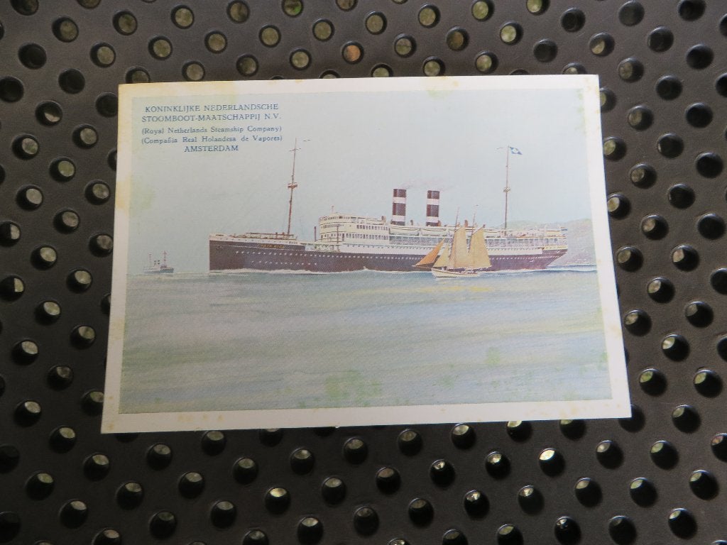 KNSM stoom boot, passagiers schip, prent briefkaart, 1933, Verzamelen, Ansichtkaarten | Nederland, Ophalen of Verzenden, 1920 tot 1940