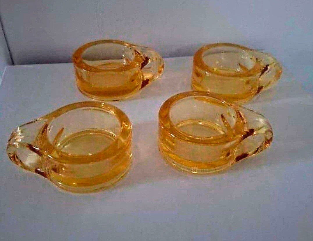 4 gele Normann Copenhagen kandelaars,  type Floe., Ophalen of Verzenden