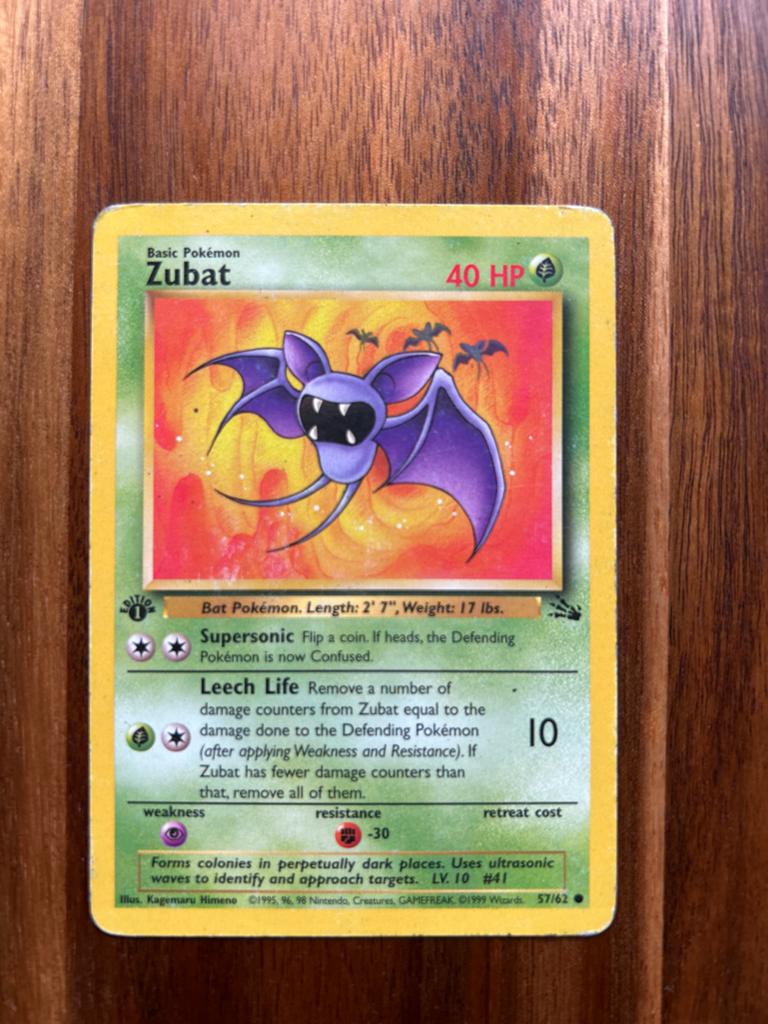 Pokémon Kaart Zubat 57/62 Jungle Set 1999, Hobby en Vrije tijd, Verzamelkaartspellen | Pokémon, Ophalen of Verzenden, Zo goed als nieuw