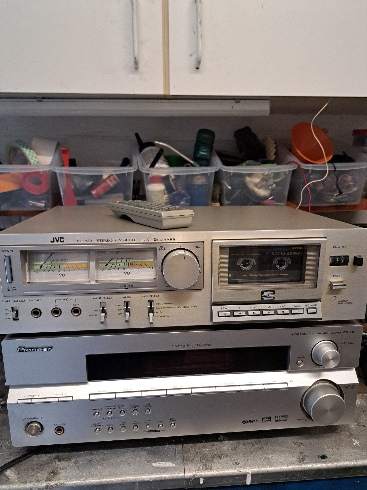 JVC KD-A33 Stereo Cassettedeck - Vintage Hifi, Ophalen of Verzenden, Enkel, JVC, Tape counter