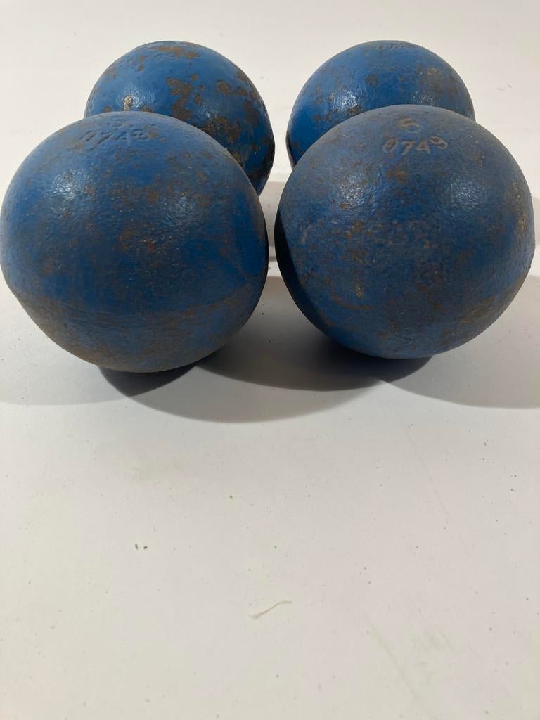 Set van 4 blauwe stootkogels, 5 kg, Ophalen, Gebruikt, B, B