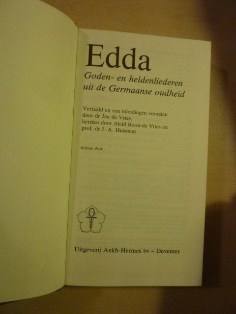 J. de Vries - Edda Goden- en heldenliederen, Verzenden, Zo goed als nieuw