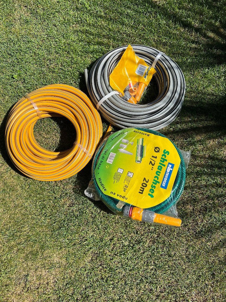 3 Tuinslangen - Diverse lengtes en types koppelingset, Ophalen of Verzenden, Nieuw, Tuinslang