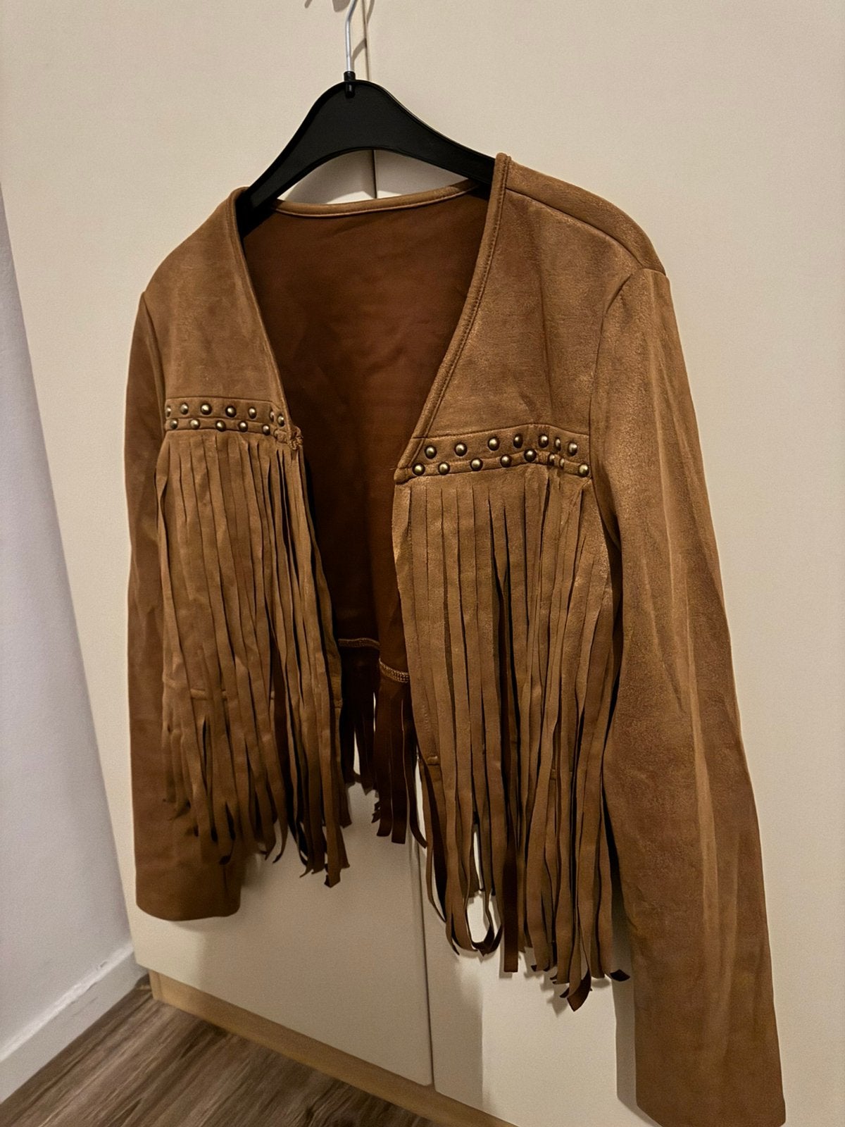 Jasje suedelook franjes, cowboyjasje, Bruin, Nieuw, Ophalen of Verzenden, Jasje