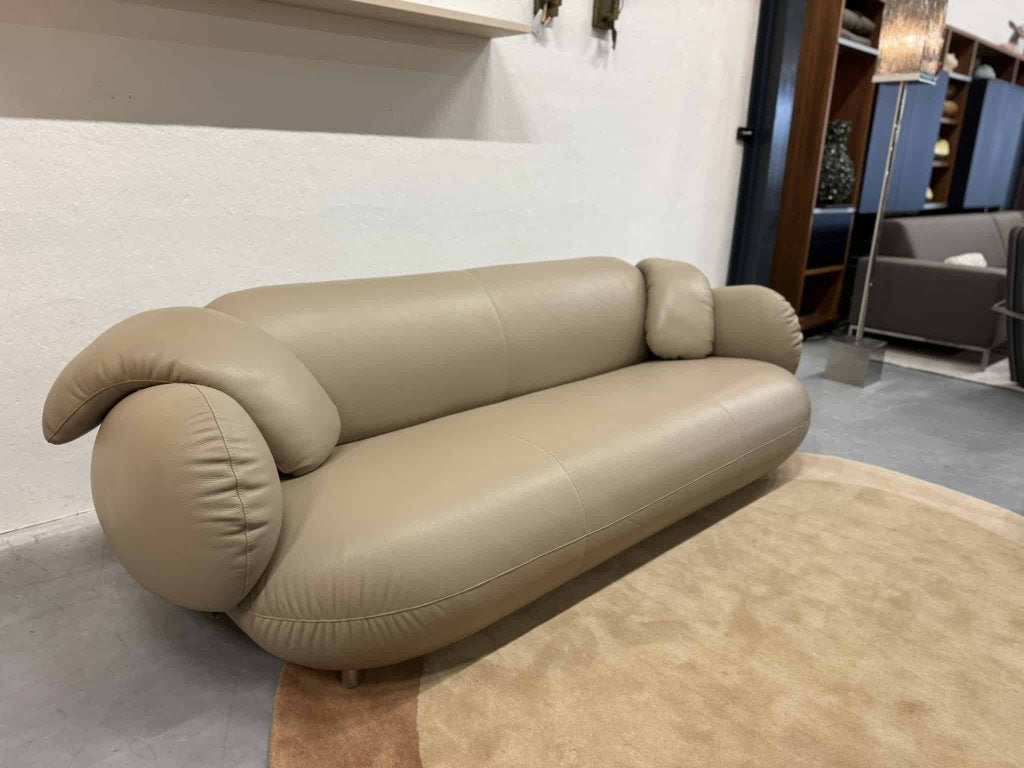 Nieuw Leolux Pulla 3,5 zits bank negev leer seco 270, 250 tot 300 cm, Leolux, Info@leolux.nl, 100 tot 125 cm