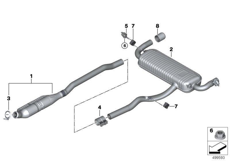 BMW M135I F40 einddemper 2019-2024, Auto-onderdelen, Uitlaatsystemen, Ophalen, Gebruikt, BMW