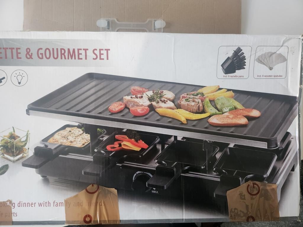 Raclette en gourmet set, Ophalen of Verzenden, 8 personen of meer
