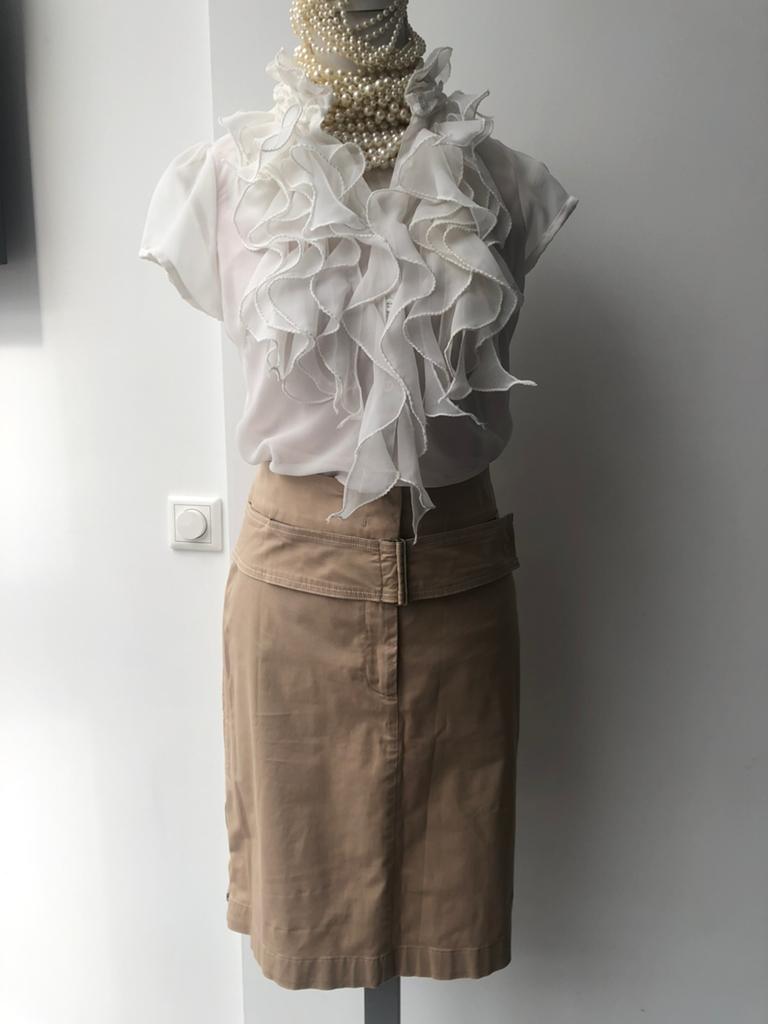 Als nieuw river Woods rok beige stretch katoen 42 xl, Verzenden, Beige, Maat 42/44 (L), Zo goed als nieuw