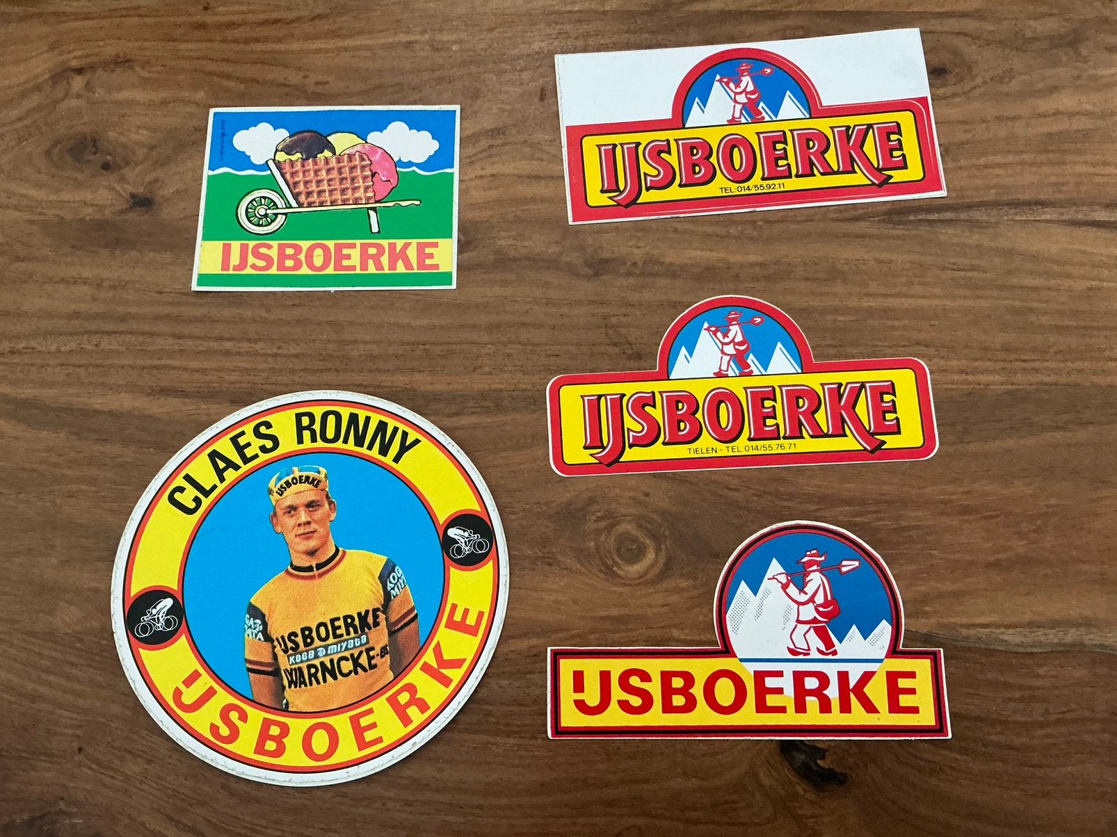 Stickers ijsboerke, ola en ijsventje, Ophalen of Verzenden, Zo goed als nieuw
