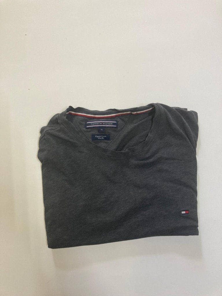 Y2K 2000s Tommy Hilfiger Tshirt – M - Grey, Maat 48/50 (M), Tommy Hilfiger, Ophalen of Verzenden, Zo goed als nieuw